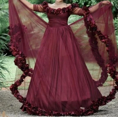 Off Shoulder Floral Bride's Wedding Dress Gowns Bridal  Frock(Fast Shipping) - Image 1 of 3