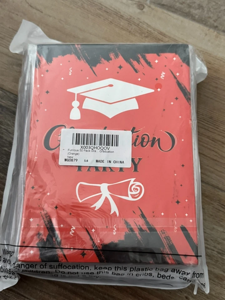 Graduation Party Inviters 50 Pack Orange with Envelopes - Image 1 of 4