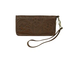 American West Western Wallet Womens Zip Around Chestnut Brown 6685082 - Picture 1 of 4