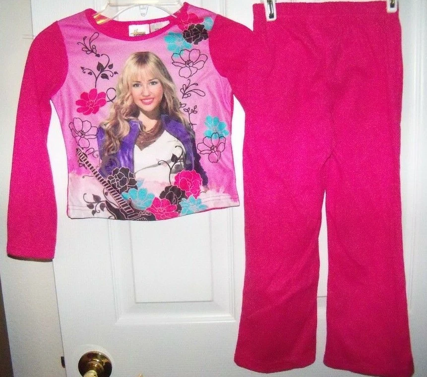 Hannah Montana Face Pink Long 2 Piece Pajama PJ Flannel Girls Size 4 / 5 NWT - Image 1 of 1