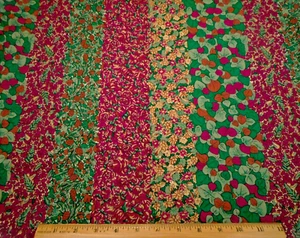 Quilt Fabric By The Yard Purple Brown Green Floral Cotton Vtg #C - Picture 1 of 2