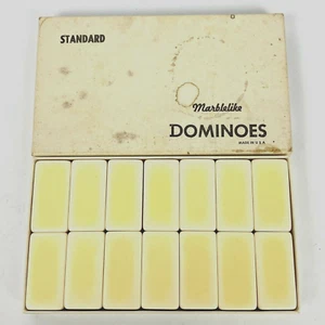 Purmeco Dominoes Marblelike Standard NO. 616  w/ Box & Instructions USA Made VTG - Picture 1 of 8