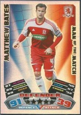 TOPPS MATCH ATTAX CHAMPIONSHIP 2011-12- #280-MIDDLESBROUGH-MATTHEW BATES-MOTM
