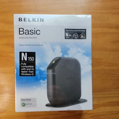 NEW Belkin N150 Basic Wifi Router 802.11n up to 150Mbps 2.4GHz 4Lan ports - Image 1 of 4