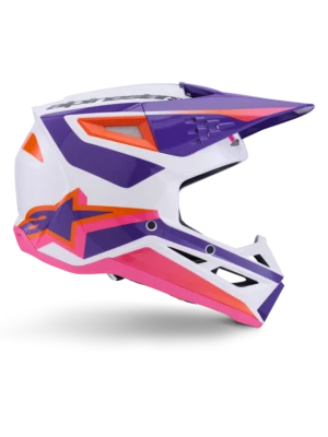 Alpinestars SM3 Heat Helmet ECE06/DOT White/Purple/Pink Glossy Size Extra Large - Image 1 of 4
