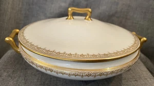 Theodore Haviland GDA Limoges Frankreich weiß mit Gold vergoldet Kasserolle Antik EUC - Bild 1 von 8