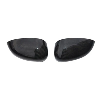 Side Mirror Cover Caps Fits Fiat 500 500C 2012-2019 Carbon Fiber Black 2 Pcs - Image 1 of 4