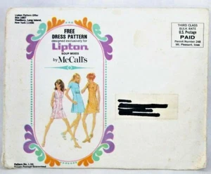 Sewing Pattern 70's Lipton by McCall's Pre-cut L-55 Groovy Mod Dress Very Retro! - Picture 1 of 5