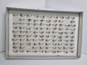 Vintage Costume/Fashion Solitaire Rings Lot Sizes 4 - 7.5 (Faux Birthstones) #3 - Picture 1 of 9