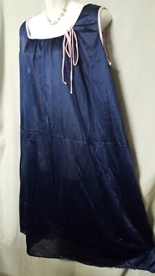 SOLO NECESIDADES Camisón Azul Rosa Pantorrilla Sin Mangas 3X Talla Grande 64" BUSTO Foto 1 de 4