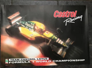 Póster original- Castrol Lotus Fórmula 1 Gran Premio década de 1990 60 cm x 42 cm hombre cueva - Imagen 1 de 1