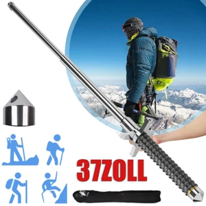 37'' Teleskopstange Teleskopstöcke Telescopic Rod Einstellbar Stahl Wanderstock - Bild 1 von 15