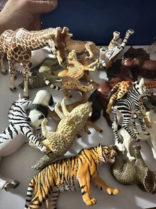 Safari,Ltd.&Terra Battat Zoo Animals Giraffes zebras Panda deer Lot Of 22 total - Picture 1 of 10