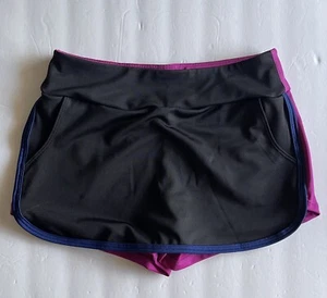 Z by Zella Shorts Girls M 8 10 Black Skort Front Purple Shorts Under Pockets New - Picture 1 of 5