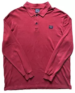 PAUL & SHARK Herren Langarm Poloshirt Gr. XL Rot Baumwolle Top Zustand - Bild 1 von 10