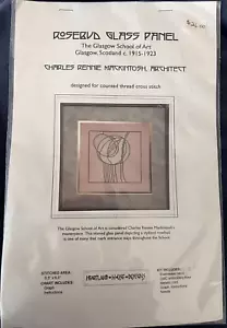 Rosebud Glass Panel Charles Rennie Mackintosh Counted Cross Stitch Kit - Picture 1 of 2