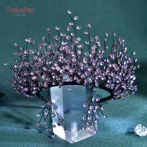 Conjunto de corona y pendientes de diamantes de imitación de inspiración vintage joyería para cabello nupcial boda - Imagen 1 de 37