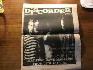 “Discorder” February 1992 Swervedriver Action Swingers punk college rock Canada - Picture 1 of 4