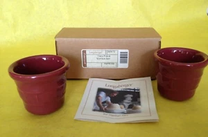 Longaberger Pottery 30972 - Woven Traditions VOTIVE CUPS Set of 2 - Paprika NIB - Picture 1 of 8