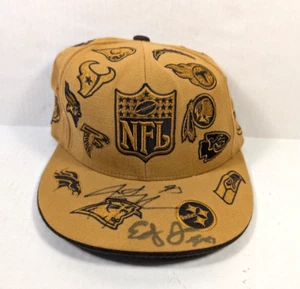 NFL Gold All Over Team Logos Mütze nicht verstellbar 7 1/4 Reebok Autogramm - Bild 1 von 10