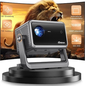 Mini Beamer【Autofokus & Trapezkorrektur】Heimkino, Tragbarer Beamer 1080P FHD - Bild 1 von 7