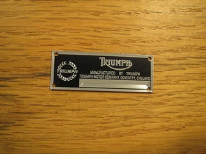 Triumph Metal Display Plaque Diecast 1/24 1/18 1/43 Spitfire TR6 TR7 TR3 TR4 TR8 - Picture 1 of 1