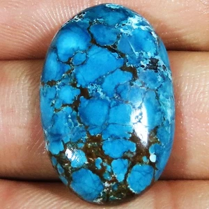 28,30 Ct Tibet Turchese Ovale Cabochon Turchese Gemma Sciolta 19x30x6 mm kt387 - Foto 1 di 7