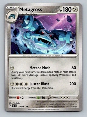 2024 Pokemon Card SV05: Temporal Forces Metagross 115/162 - Image 1 of 2