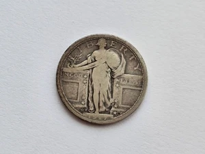 Cuarto de plata Standing Liberty 1917-D tipo I fino 180205 - Imagen 1 de 2