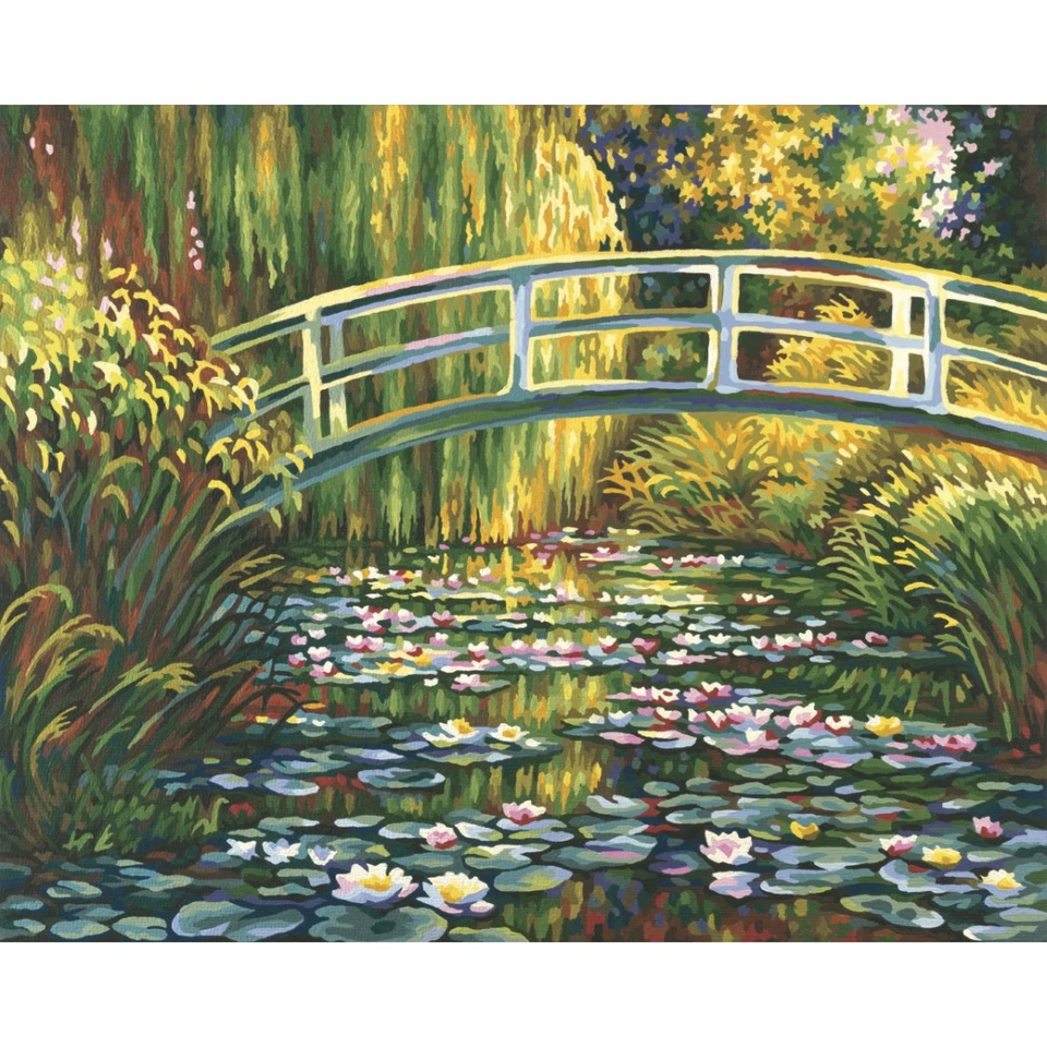 Seerosenteich nach Claude Monet Malen nach Zahlen Schipper 40x50 cm Landschaft - Bild 1 von 4