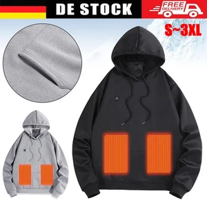 S-XXXL Winter Herren Frauen USB Beheizte Warm Hoodies Kapuzenpullover Waschbar! - Bild 1 von 26