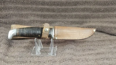 Vtg CASE XX USA 3 Finn 1965-80 Fixed Blade Hunting Knife W/Orig Sheath, PLS READ - Image 1 of 4