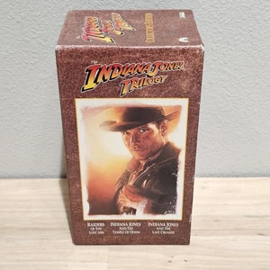 Indiana Jones Trilogy VHS 3-Tape Collectors Edition Box Set 1989 - Picture 1 of 7