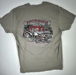 Aladdin General Store Graphic Tee Motorcycle Horse Scene Brown Shirt Size M - Picture 1 of 5