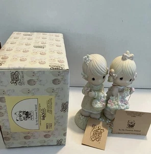 Scatola originale Precious Moments 1985 #100072 To My Forever Friend ragazze con fiori - Foto 1 di 4