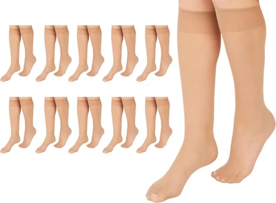 Everyday 女式及膝,透明鞋头,100% 尼龙,均码 — 第 1/4 张图片