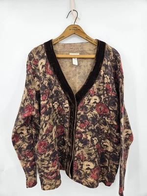 NWOT Deane & White Woman Floral Cardigan Sweater Size 3x Lambswool Angora Rabbit - Изображение 1 из 4