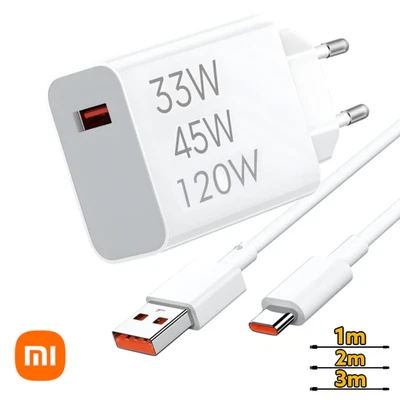 Original Xiaomi Schnellladekabel Ladegerät 120W 45W 33W Mi 11i 11 Lite 10T 9 Pro - Bild 1 von 4