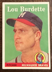 1958 TOPPS # 10 LOU BURDETTE SP OF THE MILWAUKEE BRAVES FAST NEUWERTIG - Bild 1 von 2