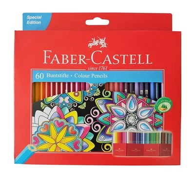 Faber Castell 高级彩色铅笔,60 色,艺术家,绘画,素描 — 第 1/4 张图片