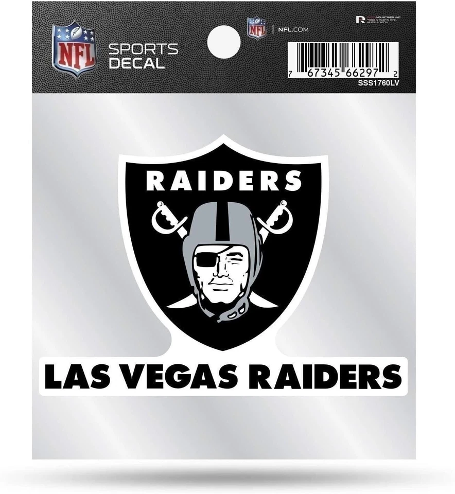 Las Vegas Raiders 4x4 Inch Die Cut Decal Sticker, Primary Logo, Clear Backing - Image 1 of 1
