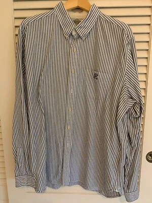 Camisa Oxford Listrada Rugby Ralph Lauren - Monograma RFC - XXL - Usado 2 disponíveis - Imagem 1 de 4