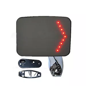 Truck Square Rectangle Chrome Outside Rearview LED Turn Signal RH Door Mirror - Foto 1 di 6