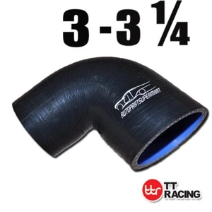 4 Ply Silicone 90 Degree Elbow Joiner Turbo Hose 76mm - 83mm 3"- 3.25" Black - Bild 1 von 6