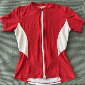 Capo Italian Women's Red/White Full Zip Lightweight Cycling Jersey L - Picture 1 of 4