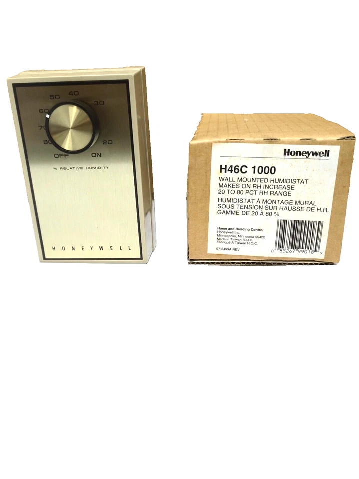 NEW, HONEYWELL H46C-1000 WALL MOUNTED HUMIDISTAT - Image 1 of 1