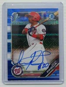 2019 Bowman Chrome Israel Pineda HTA Choice Refractor Auto #07\2/150 Nationals - Picture 1 of 2