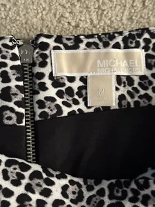 Michael Kors gonna donna leopardata stampa animalier zip posteriore grigio matita nero M - Foto 1 di 4