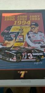 SAM BASS PRINT "7" DALE EARNHARDT 1994 , 2002 BLACK BORDER 22' X 29 1/2' - Picture 1 of 3