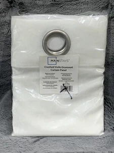 Brand New Crushed Voile Sheer Window Curtain Panel Grommet Top 51” x 84” Ivory - Picture 1 of 2